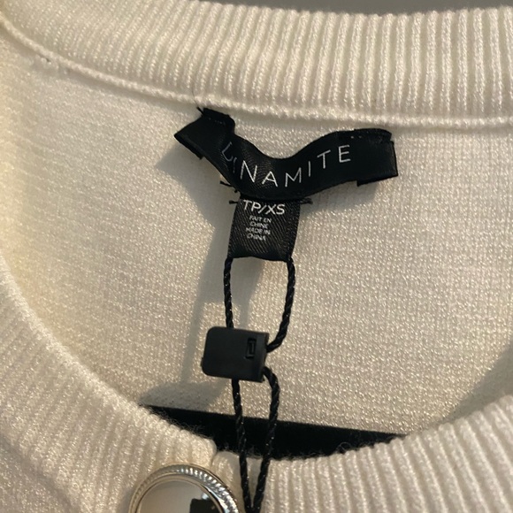 Dynamite Cream Button-Front Mini Sweater Dress - Picture 2 of 3